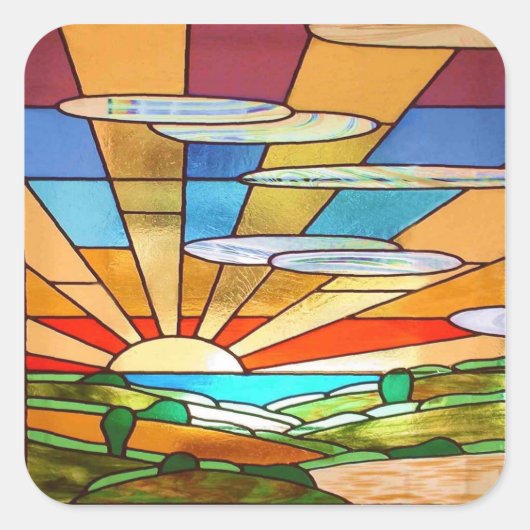 Carré Sticker Art Déco Verre Trait 1 (Devant)