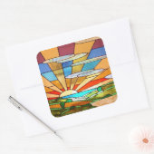 Carré Sticker Art Déco Verre Trait 1 (Enveloppe)