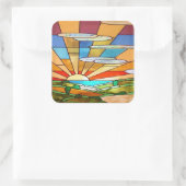 Carré Sticker Art Déco Verre Trait 1 (Sac)