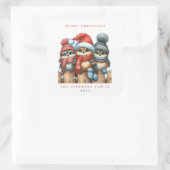 Carré Sticker aux oiseaux de Noël (Sac)