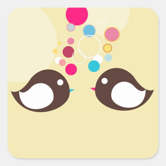 Carré Sticker aux oiseaux doux (Devant)