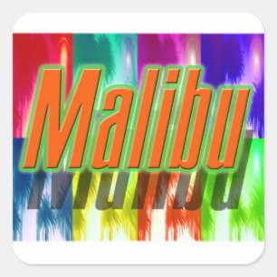 Carré Sticker aux palmes colorées "Malibu"