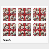 Carré Sticker avec design Rose anglais (Feuille)