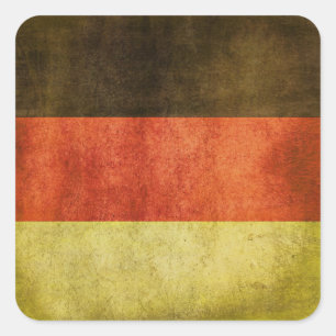 Carré Sticker avec Dirty Flag de l'Allemagne