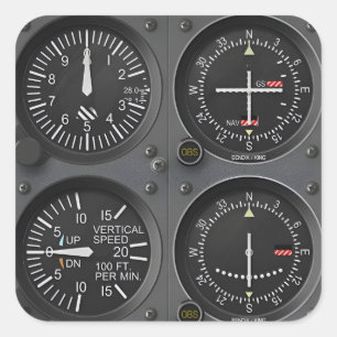 Carré Sticker Avionique Instruments d'aéronef