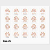Carré Sticker Baby shower arc-en-ciel Boho Favoriser (Feuille)