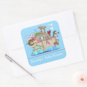 Carré Sticker Baby shower Arche de Blue Noah (Enveloppe)