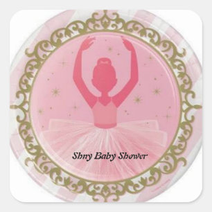 Carré Sticker Baby shower Ballerina