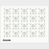 Carré Sticker Baby shower Favoriser Balloon Rose (Feuille)