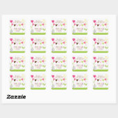 Carré Sticker Baby shower fille bébé en tissu mignon (Feuille)