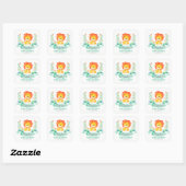 Carré Sticker Baby shower Lion Aquarelle (Feuille)