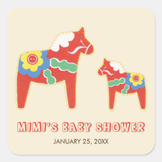Carré Sticker Baby shower Lycka Till