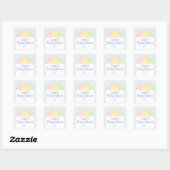 Carré Sticker Baby shower parapluie Lacy (Feuille)