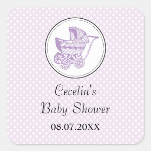 Carré Sticker Baby shower Pram Classic