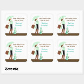 Carré Sticker Baby shower préféré de maman moderne (vert (Feuille)