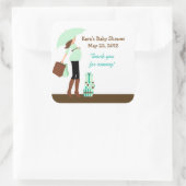 Carré Sticker Baby shower préféré de maman moderne (vert (Sac)