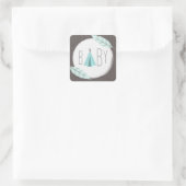 Carré Sticker Baby shower Tipi Turquoise (Sac)