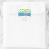 Carré Sticker Bat mitzvah bleu, blanc, vert Damask (Sac)