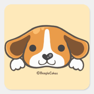 Carré Sticker Beagle mignon