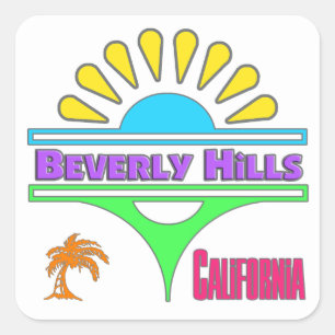 Carré Sticker "Beverly Hills Colorful 1"