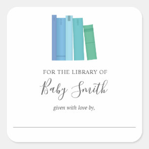 Carré Sticker Bookplate baby shower
