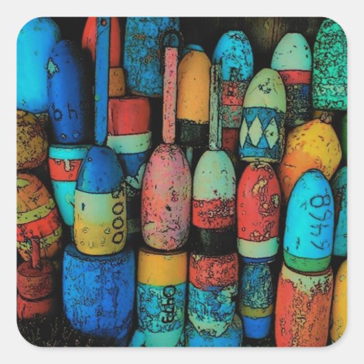 Carré Sticker Bouées de homard (Devant)