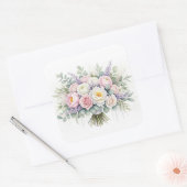 Carré Sticker Bouquet Mariage Pastel Aquarelle (Enveloppe)