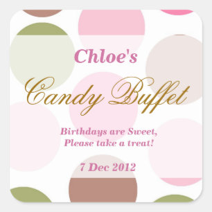 Carré Sticker Buffet WhimsicalDotty Anniversaire
