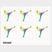 Carré Sticker Bunter Eiskunstlauf Regenbogen (Feuille)
