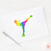 Carré Sticker Bunter Eiskunstlauf Regenbogen (Enveloppe)