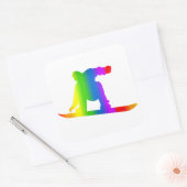 Carré Sticker Bunter Snowboard Regenbogen (Enveloppe)