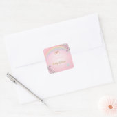 Carré Sticker Butterflies, Rainbow, Pink Gold (Enveloppe)