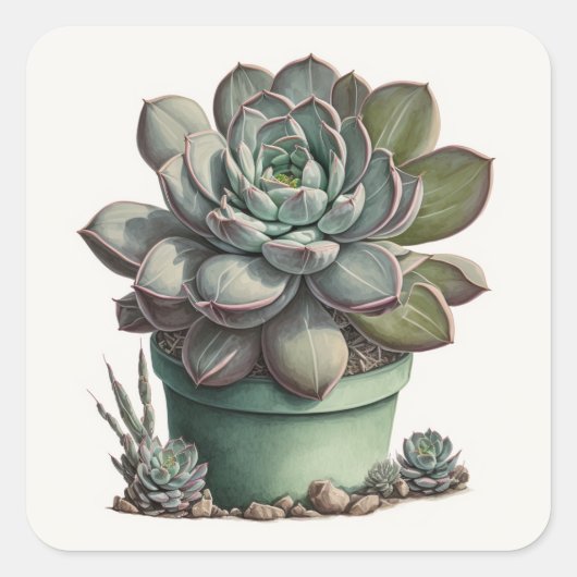 Carré Sticker Cactus du désert (Devant)