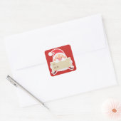 Carré Sticker cadeau de Noël de Père Noël (Enveloppe)