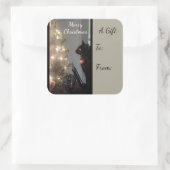 Carré Sticker cadeau de Noël Joie Calico (Sac)