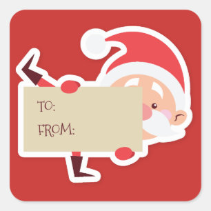 Carré Sticker cadeau de Noël Pékin Père Noël