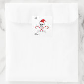 Carré Sticker cadeau de Noël Pirate (Sac)
