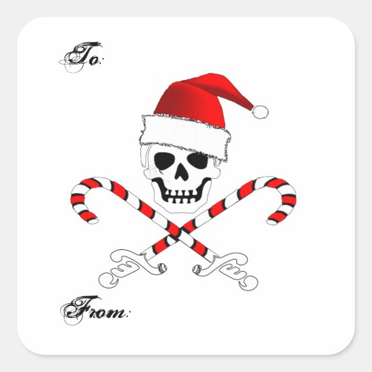 Carré Sticker cadeau de Noël Pirate (Devant)