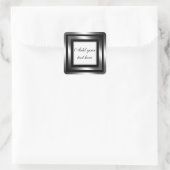 Carré Sticker cadeau noir brillant (Sac)