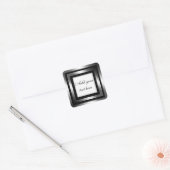 Carré Sticker cadeau noir brillant (Enveloppe)