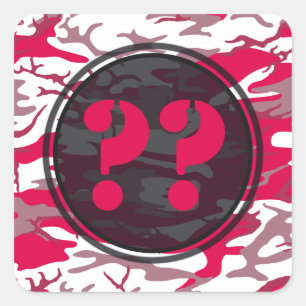 Carré Sticker Camo Rouge avec symboles personnalisés
