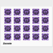 Carré Sticker Camouflage Violet avec Symboles Personnali (Feuille)