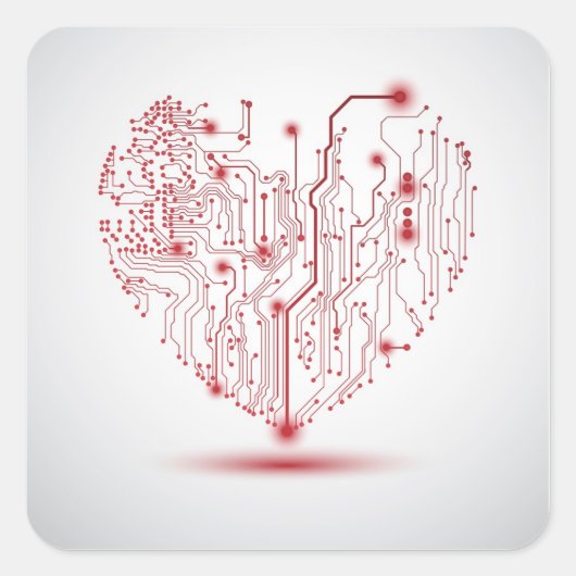 Carré Sticker cardiaque électrique (Devant)