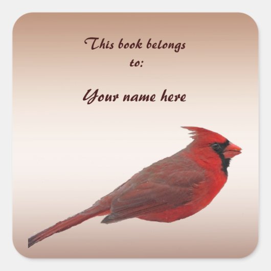 Carré Sticker Cardinal Bookplate (Devant)