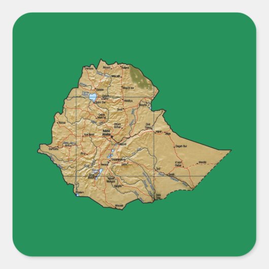 Carré Sticker Carte Ethiopie (Devant)