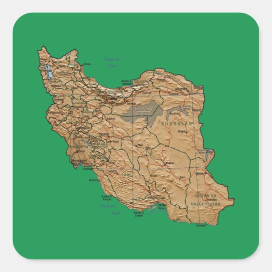 Carré Sticker Carte Iran (Devant)