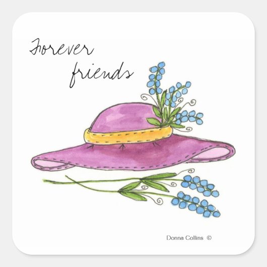 Carré Sticker Casquette rose (Devant)