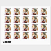 Carré Sticker Cat Eating Cupcake (Feuille)