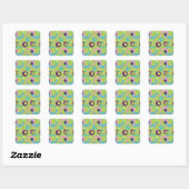 Carré Sticker Cercles verts funky (Feuille)