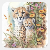 Carré Sticker Cheetah Baby et Maman (Devant)
